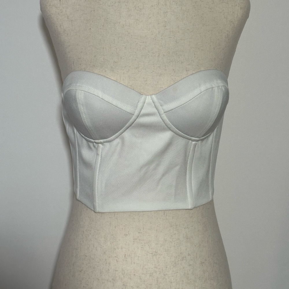 White Strapless Bustier Top